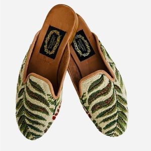 Larkspur needlepoint slides